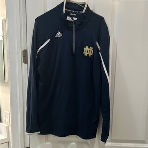 adidas Blue Quarter-Zip Sweatshirt with Notre Dame Emblem